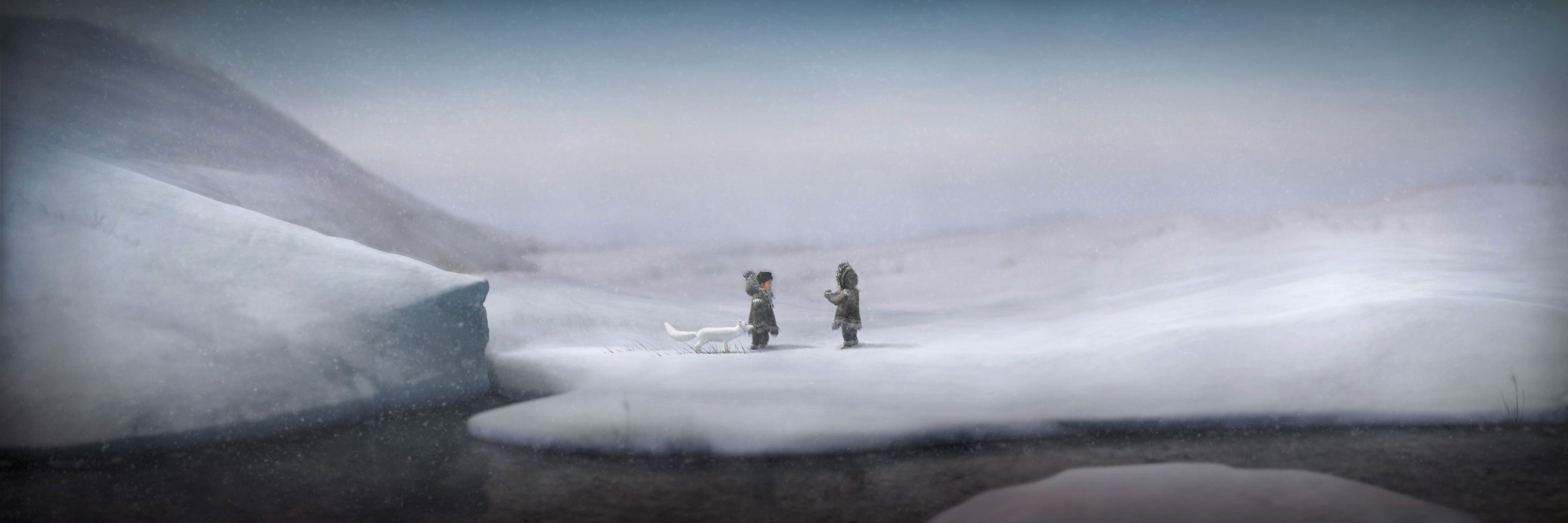 Nuna and Fox Meet a Friend on the Tundra