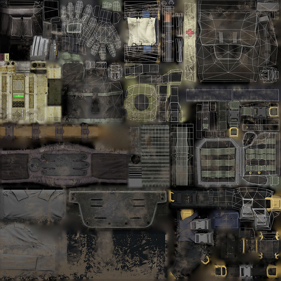 Sevr Gear Diffuse Texture and UVs